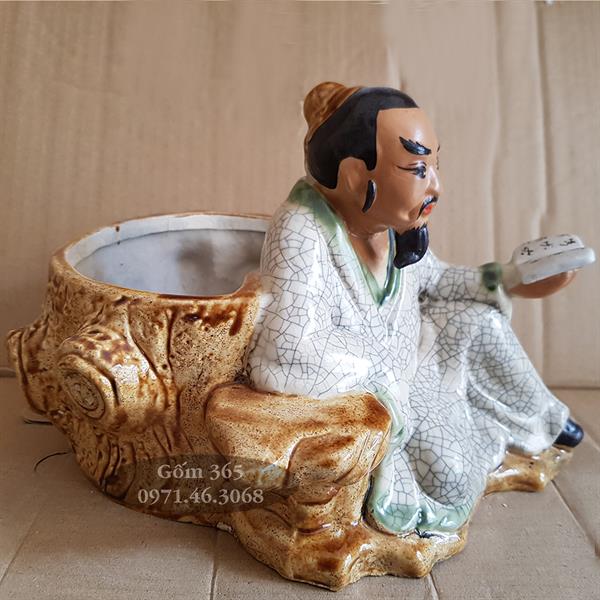 Tượng trồng bonsai Lý Bạch đọc sách nhỏ