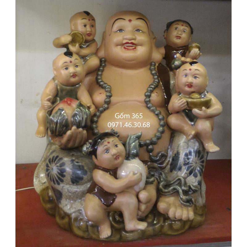 Tượng Phật Di Lặc Ngũ Phúc Thử cao 50cm