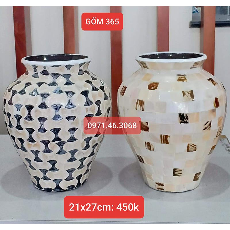 Vò ngấn sơn mài Bát Tràng khảm trai