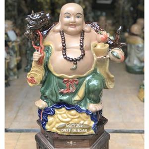 Tượng Phật Di Lặc gánh tiền đào cao 50cm