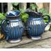 Lọ hoa men hỏa biến xanh dương dáng bình sữa bé cao 25cm